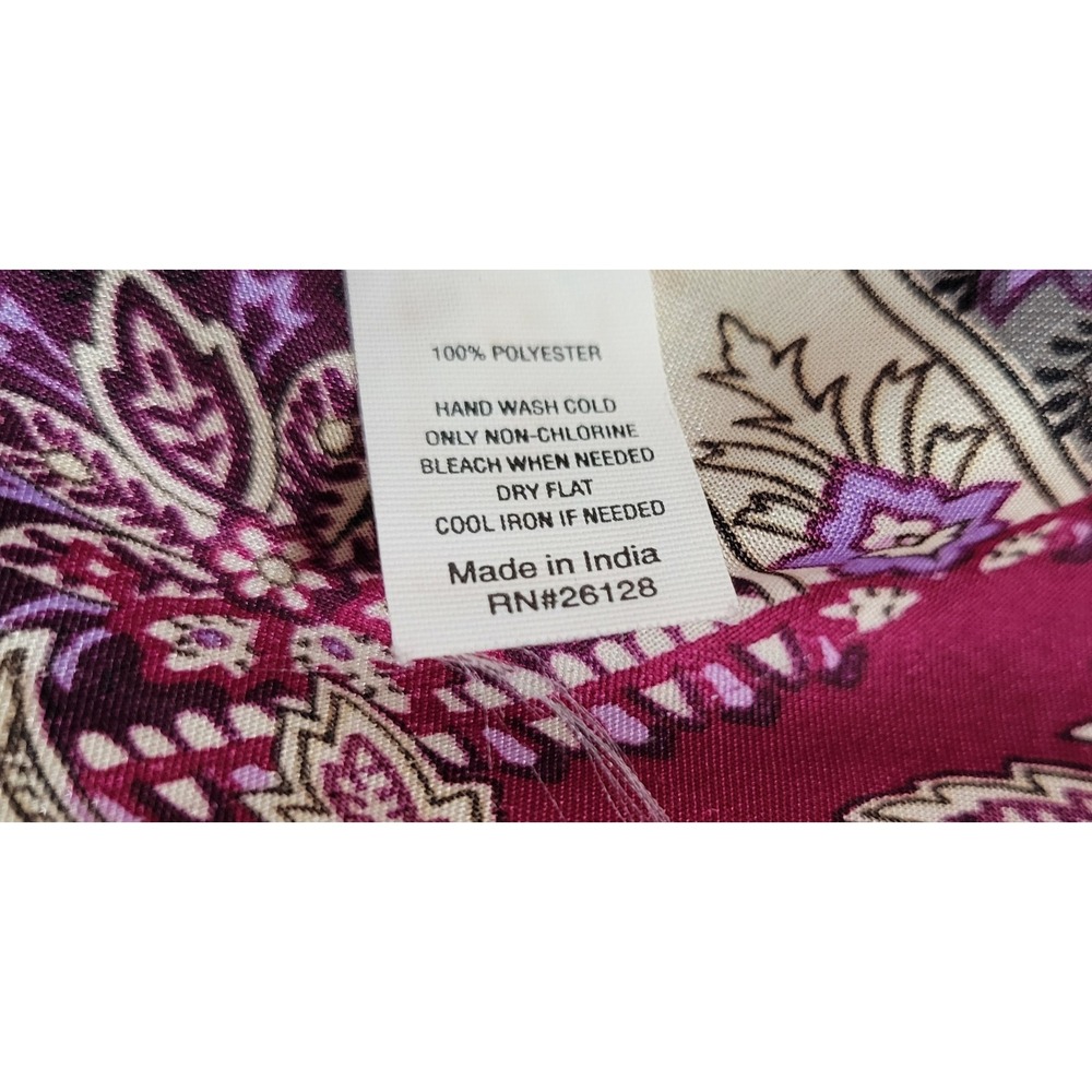 Apt 9‎ Women's Scarf Floral Polyester 36/36" Square Wrap Purple Maroon 0831 - Picture 4 of 4